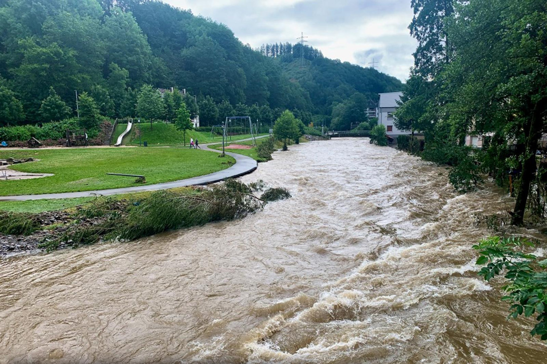 Das Hochwasser 2021 im Volmepark Schalksmühle