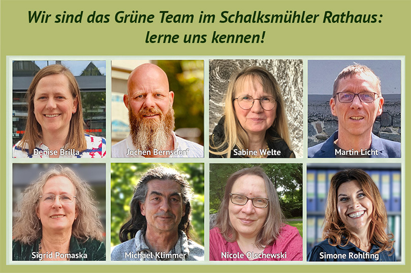 Die 8 Mitglieder der Grünen Ratfraktion